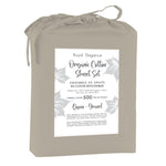 Cotton House 100% Organic Cotton Queen Sheet Set - 500 Thread Count Taupe