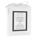 Cotton House 100% Organic Cotton King Sheet Set - 600 Thread Count White