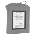 Cotton House 100% Organic Cotton King Sheet Set - 600 Thread Count Charcoal