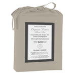 Cotton House 100% Organic Cotton King Sheet Set - 600 Thread Count Beige