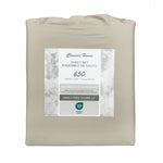 Cotton House 100% Combed Cotton Queen Sheet Set - 650 Thread Count Beige