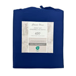 Cotton House 100% Combed Cotton King Sheet Set - 650 Thread Count Navy