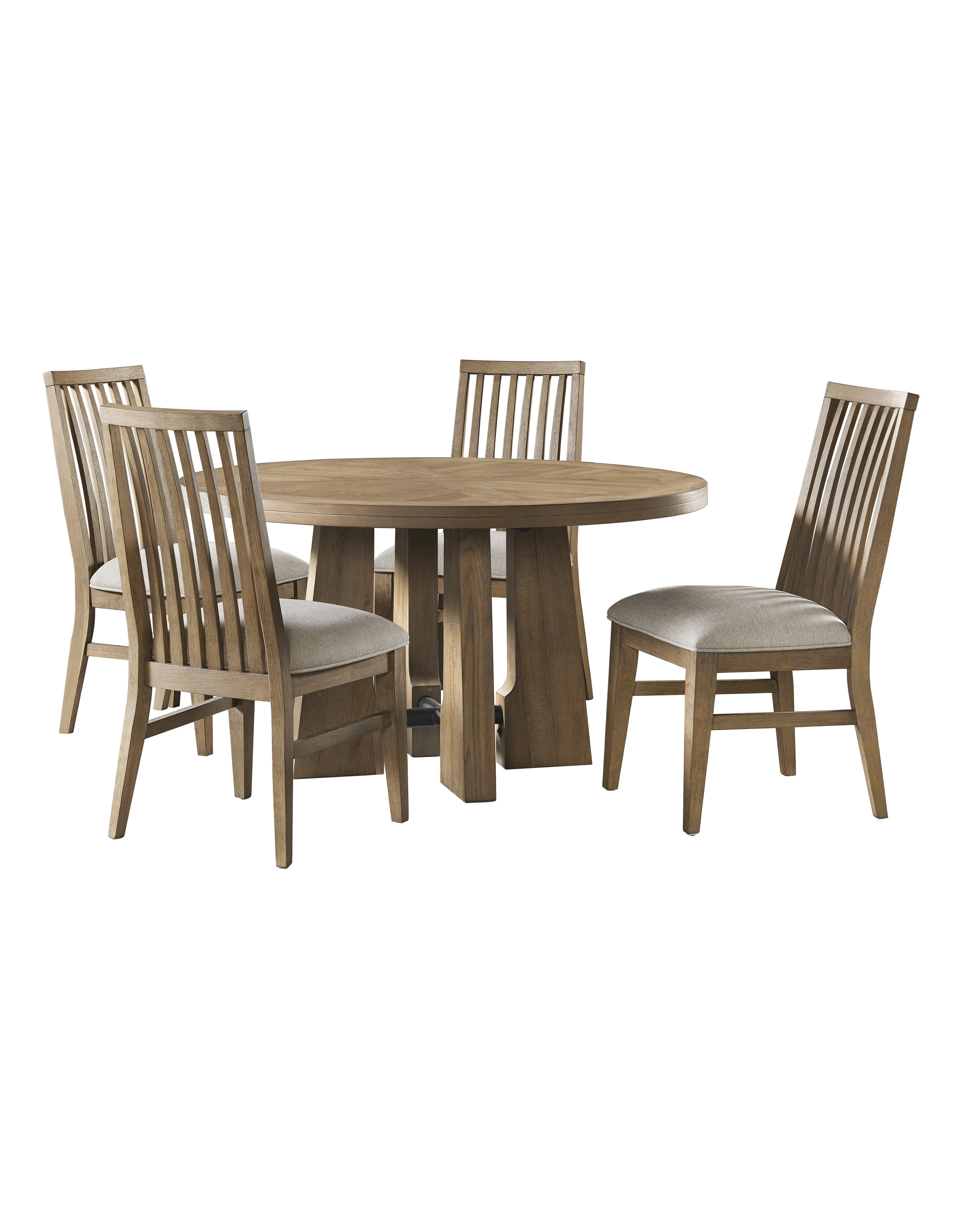 Landmark 5-Piece Round Dining Set - Brown, Beige
