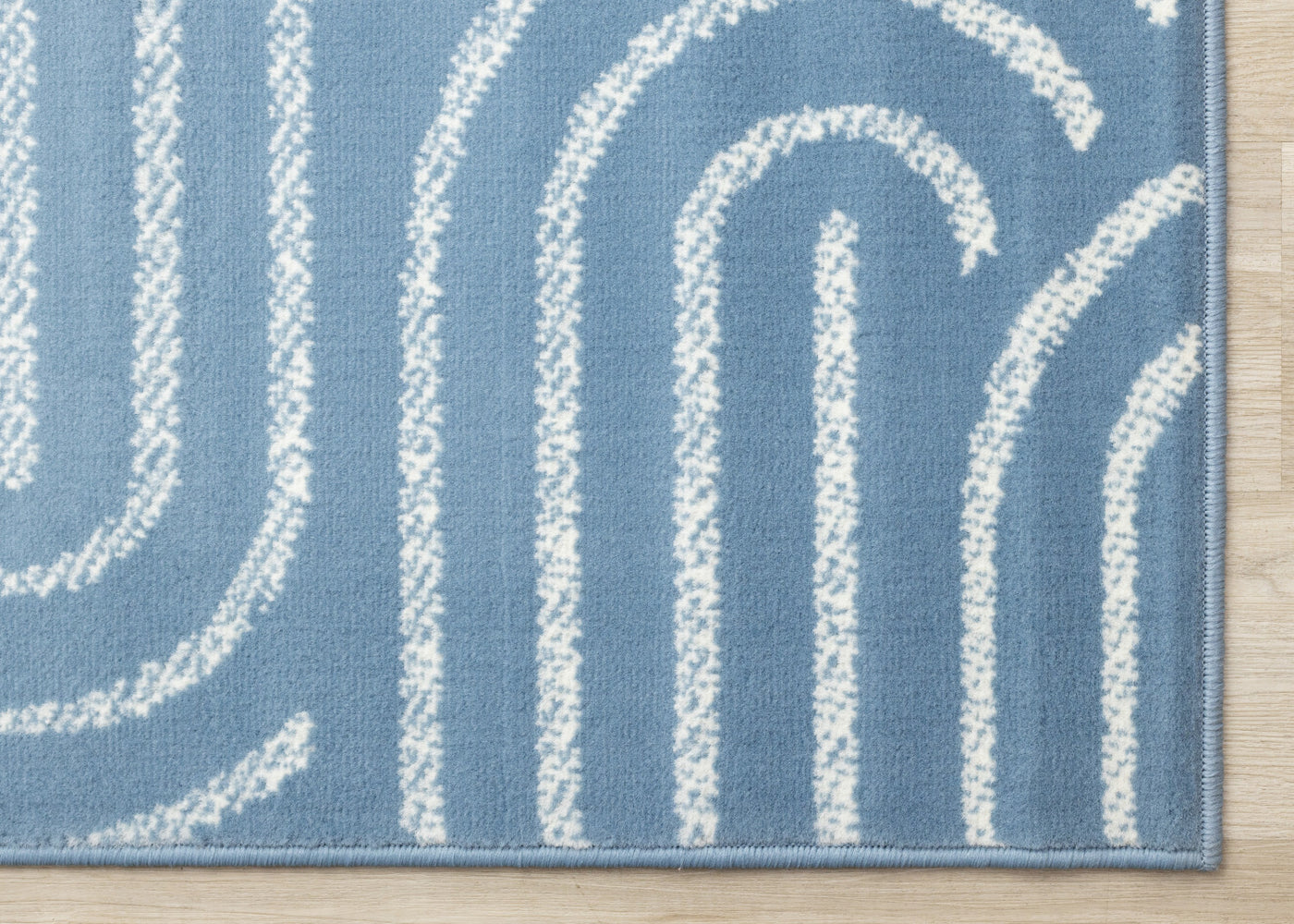 Functional Modern Links Area Rug - 5' X 8' - Blue/Cream