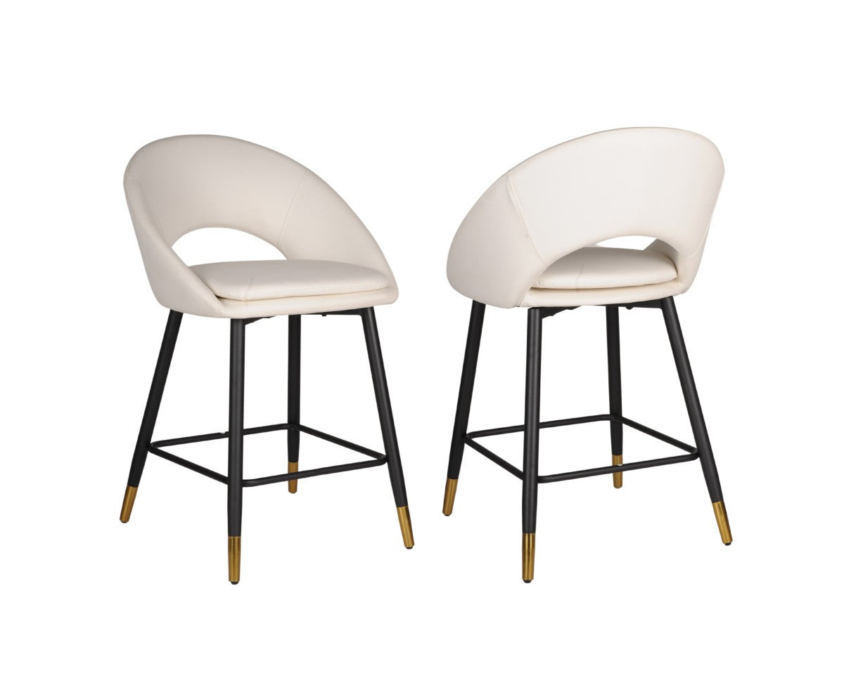 Mila Counter Stool - White/Black - Set of Two
