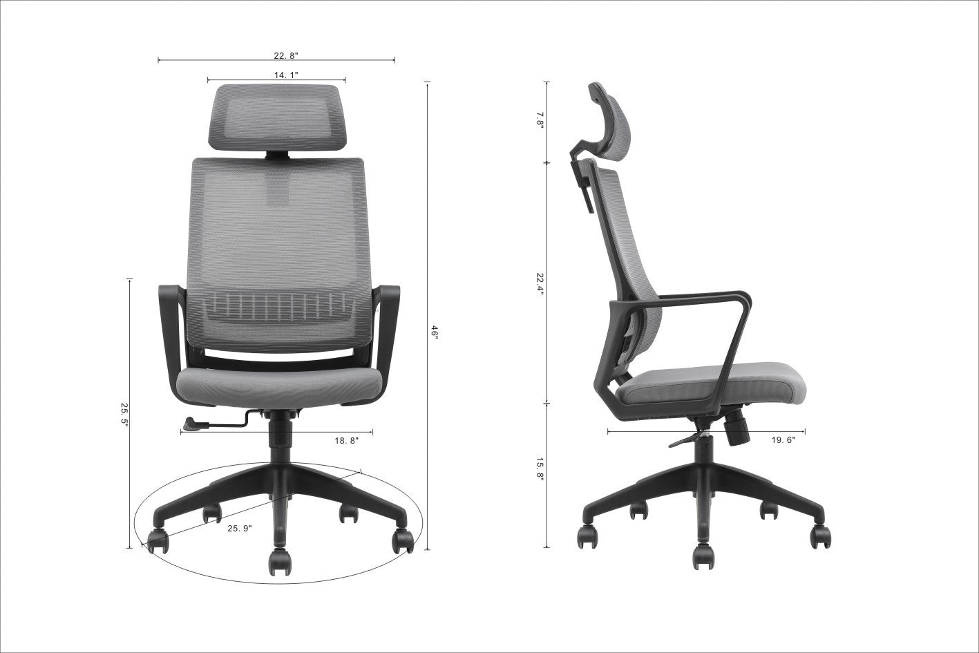 Jagger Office Chair - Grey