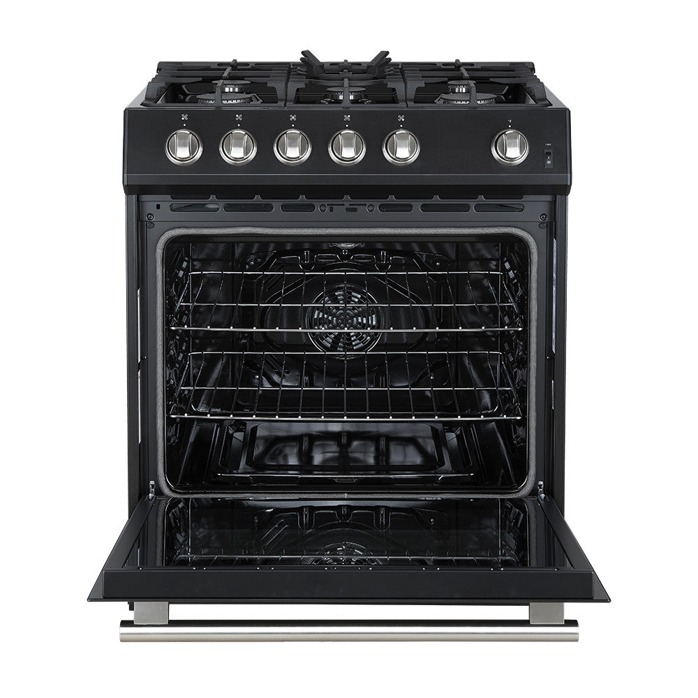 Forno Leonardo 30" Black Freestanding Gas Range (5.0 Cu. Ft.) - FFSGS1116-30BLK
