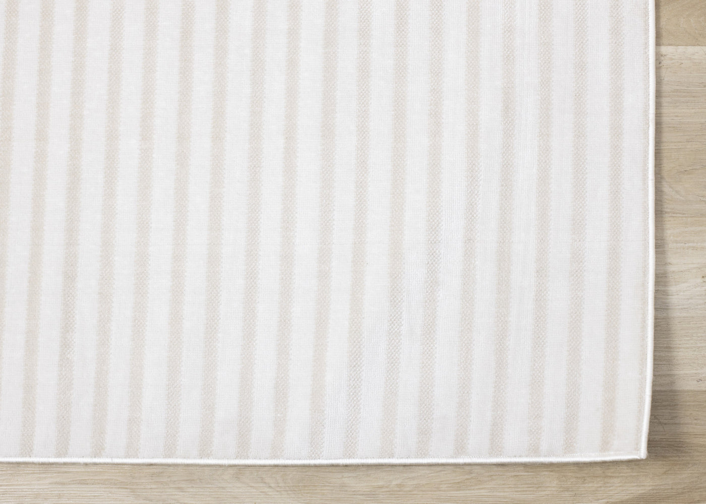 Machine Washable Modern Stripes Area Rug - Cream Beige - 8' X 11'