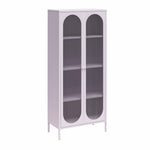 Luna Tall 2-Door Accent Cabinet with Fluted Glass - Lilac