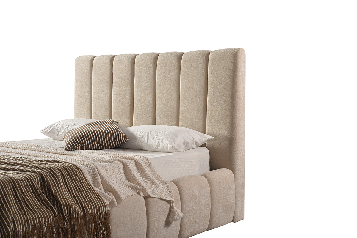 Lotus Queen Bed - Beige