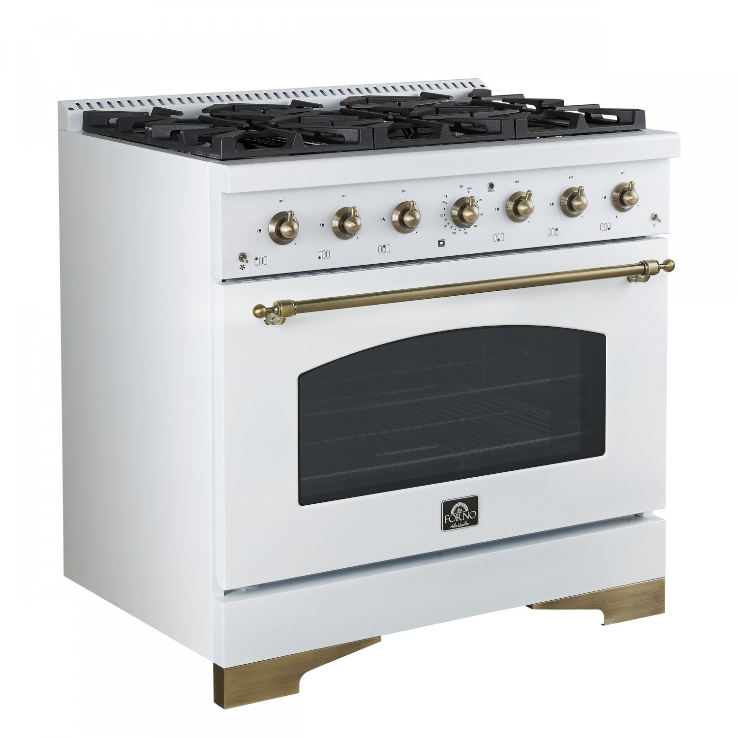 Forno Antico 36" White Freestanding Gas Range (4.5 Cu. Ft.) - FFSGS6219-36WHT