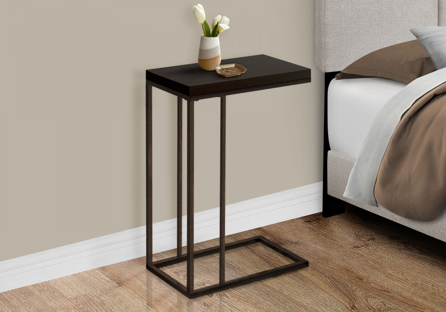 Zivo Side Table - Espresso/Bronze