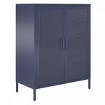 Channing 2 Door Storage Cabinet with Mesh Metal - Navy