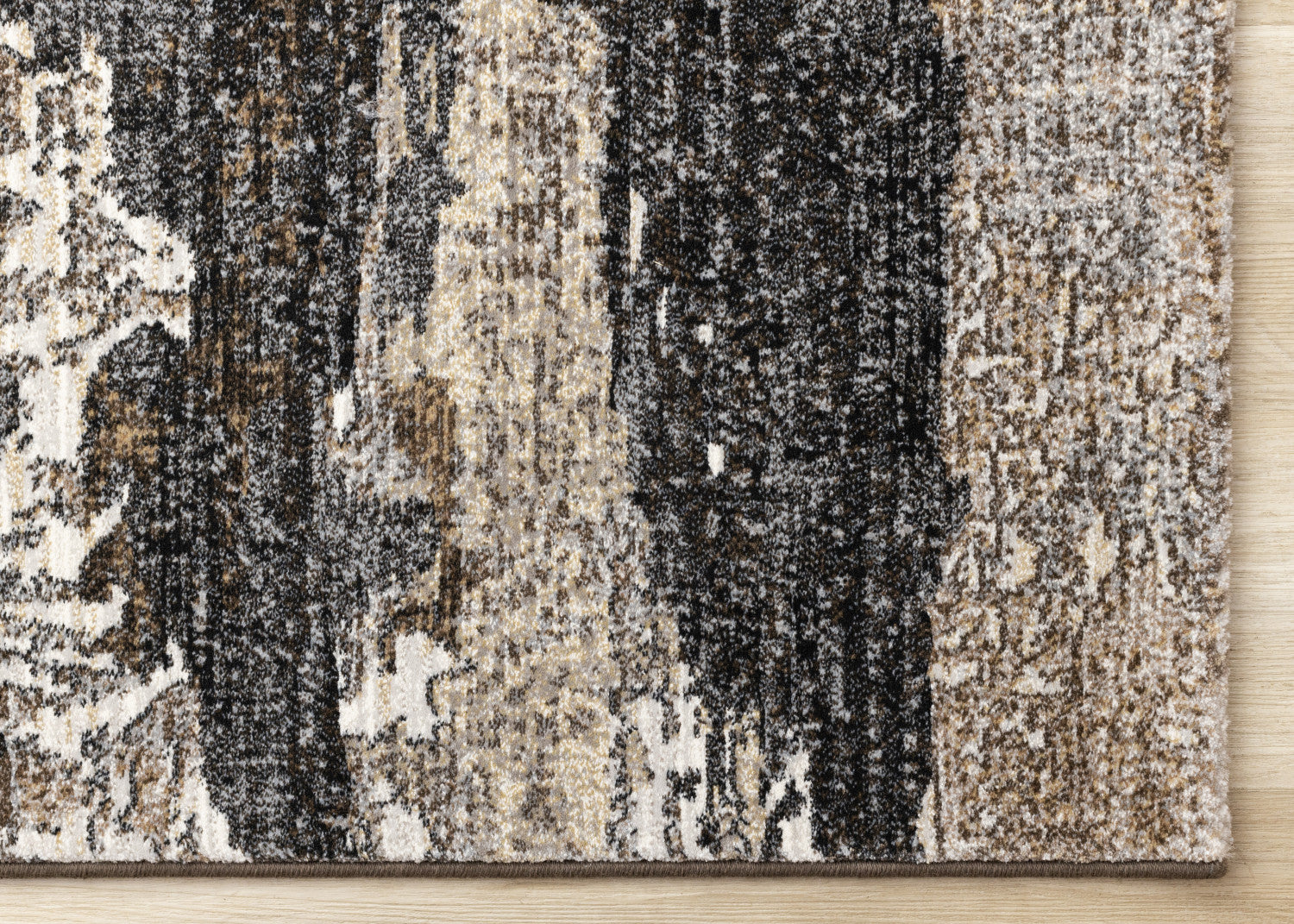 Allure Modern Dark Area Rug - Black Brown - 8' X 11'