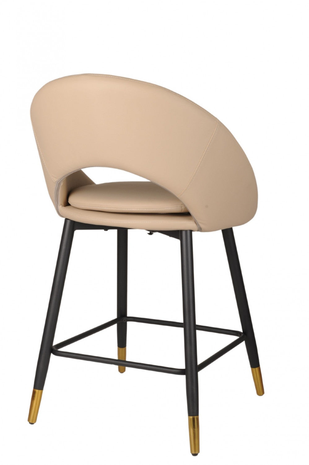 Mila Counter Stool - Beige/Black - Set of Two