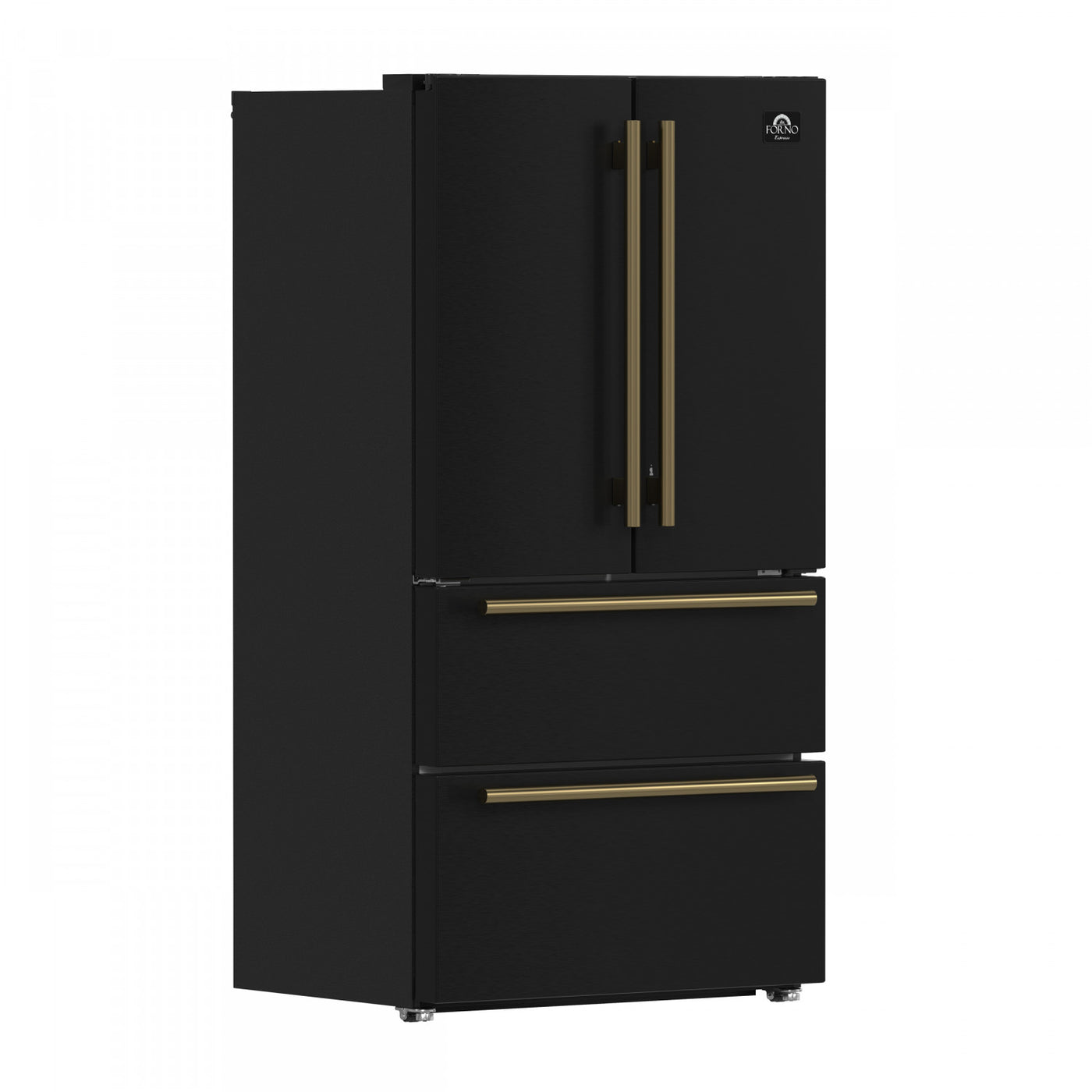 Forno Moena Black Counter-Depth French Door Refrigerator with Ice Maker (19.2 Cu. Ft.) - FFRBI1820-36BLK