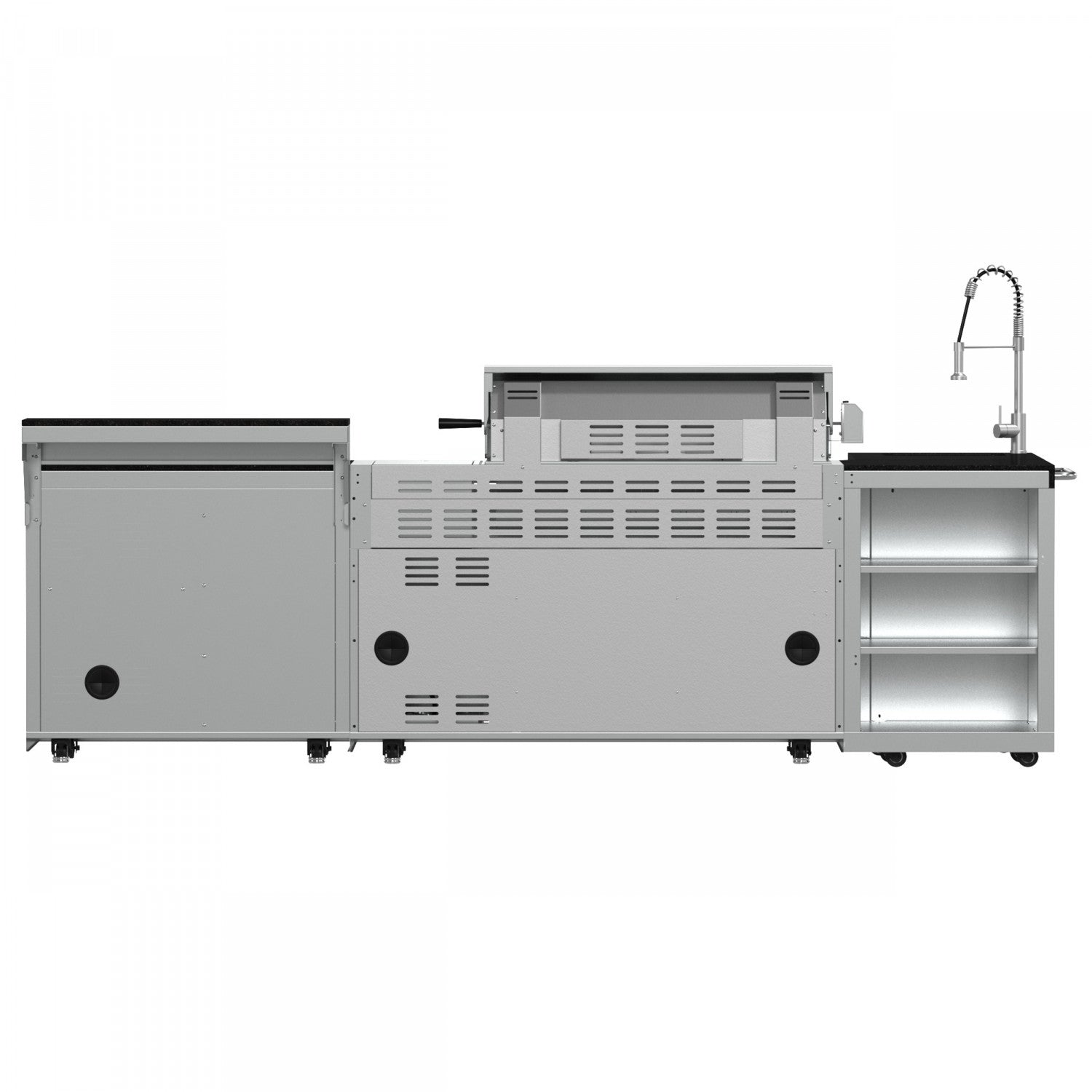 Forno Bulnes Black Countertop Outdoor Kitchen with 40" 84,000 BTU BBQ and Beverage Centre - FODKT2520BLK