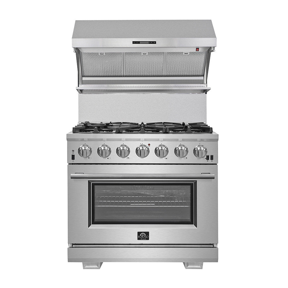 Forno Capriasca 36" Stainless Steel Freestanding Gas Range (5.36 Cu. Ft.) - FFSGS6260-36