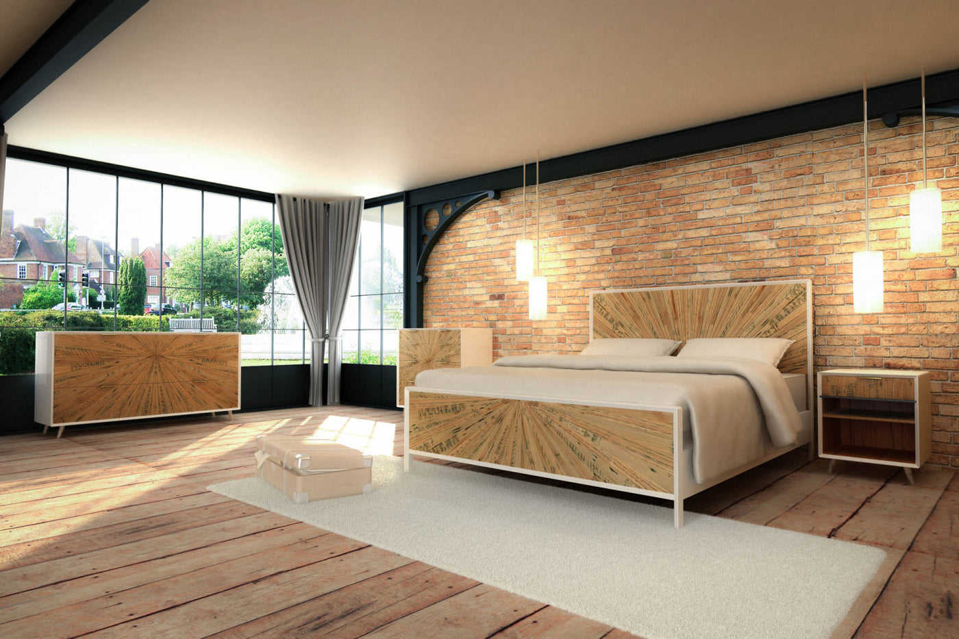 Lorne Night Table - White/Natural