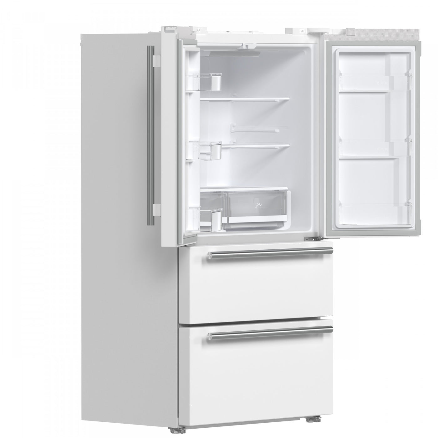 Forno Moena White Counter-Depth French Door Refrigerator with Ice Maker (19.2 Cu. Ft.) - FFRBI1820-36WHT