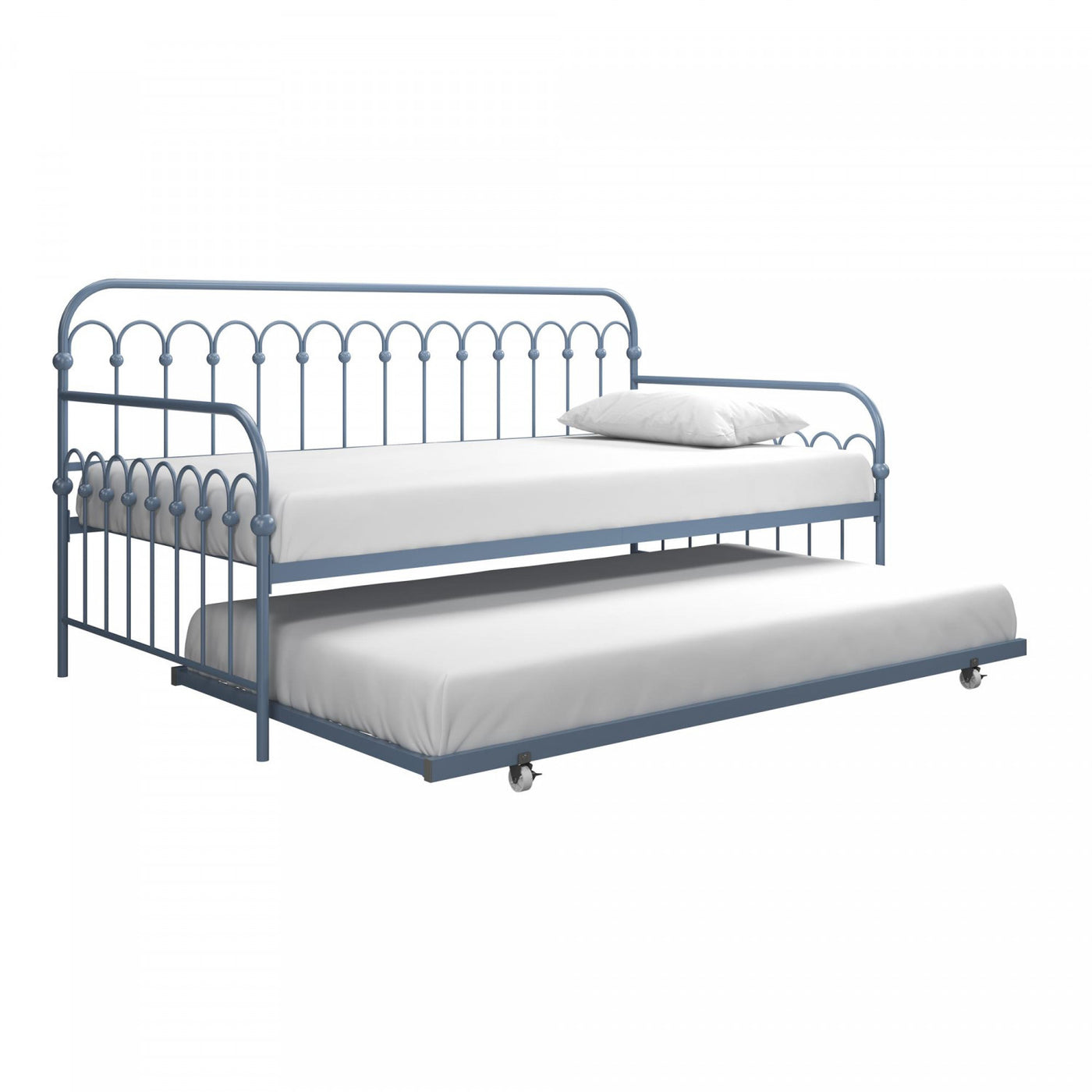 Novogratz Bright Pop Metal Twin Daybed with Trundle - Stone Blue