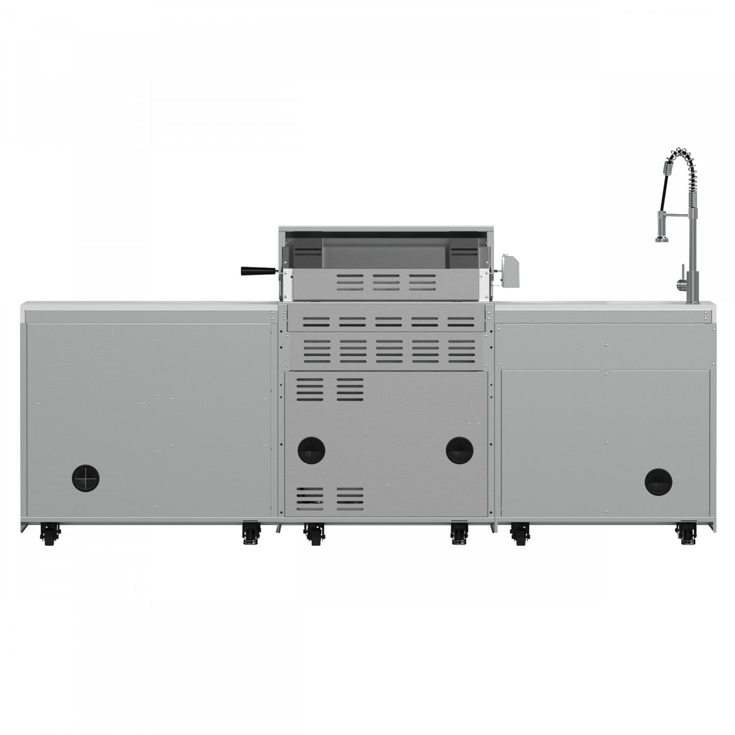 Forno Bulnes White Countertop Outdoor Kitchen with 30" 60,000 BTU BBQ and Beverage Centre - FODKT2506WHT