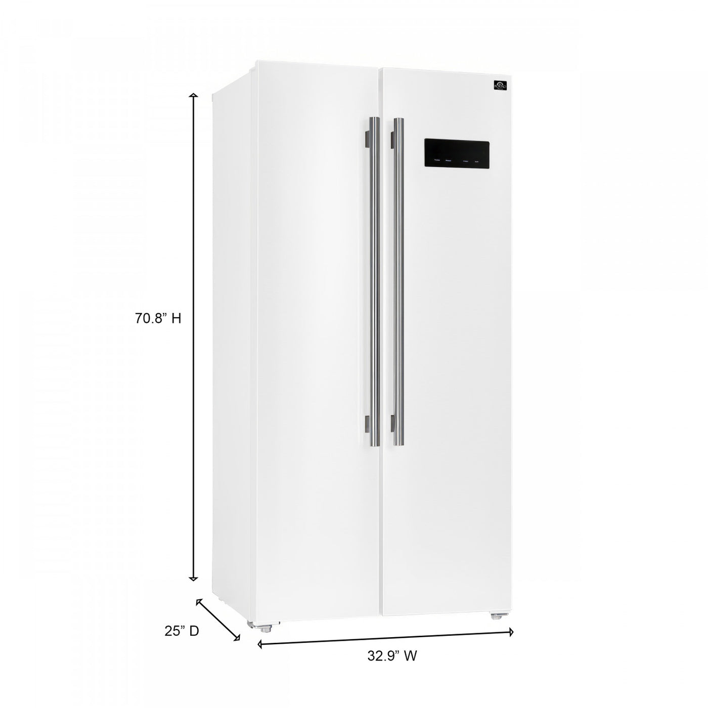 Forno Salerno 33" White Freestanding Side-by-Side Refrigerator (15.6 Cu. Ft.) - FFRBI1805-33WHT