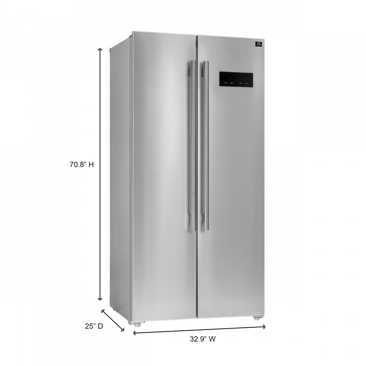 Forno Salerno 33" Stainless Steel Freestanding Side-by-Side Refrigerator (15.6 Cu. Ft.) - FFRBI1805-33SB