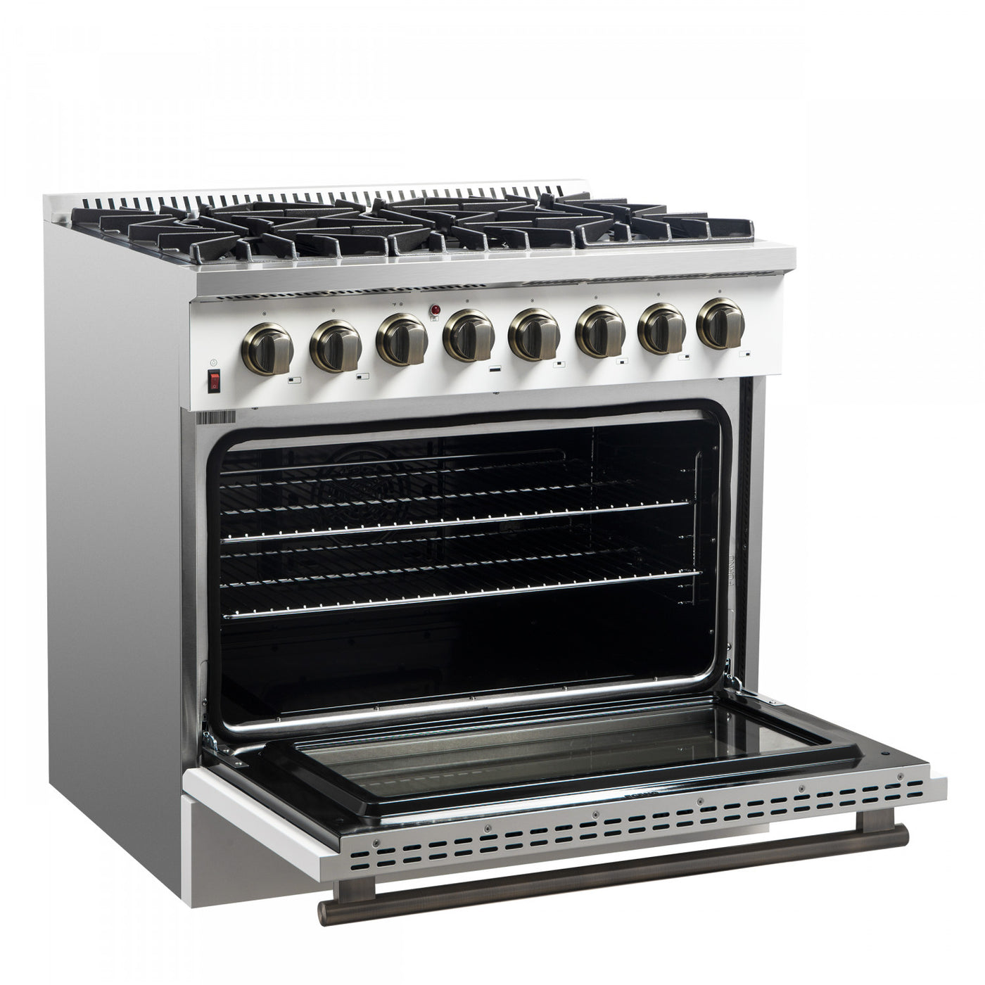Forno Galiano 36" White Dual Fuel Range (5.36 Cu. Ft.) - FFSGS6156-36WHT