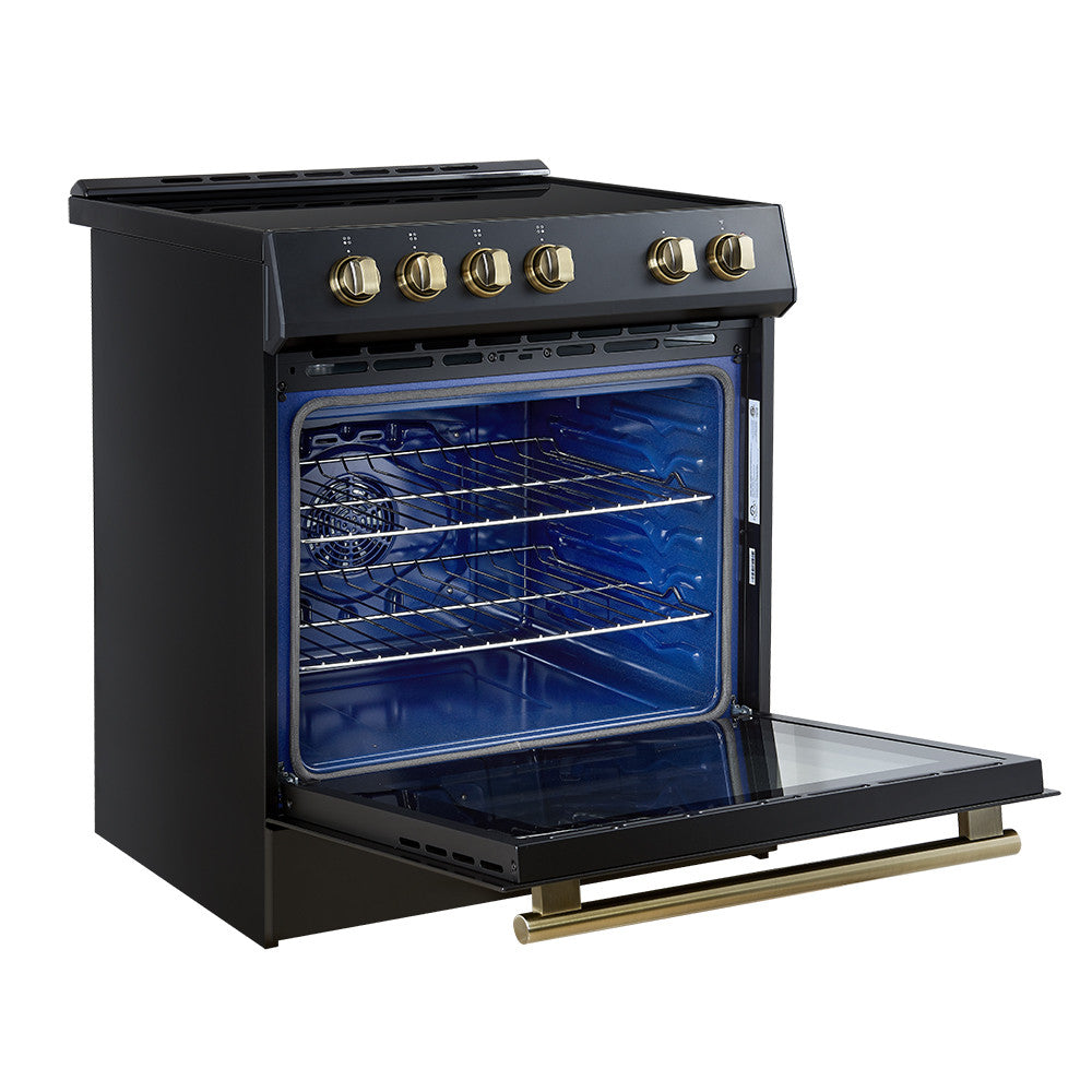Forno Leonardo Black Slide-In Induction Range (5.0 Cu. Ft.) - FFSIN0982-30BLK