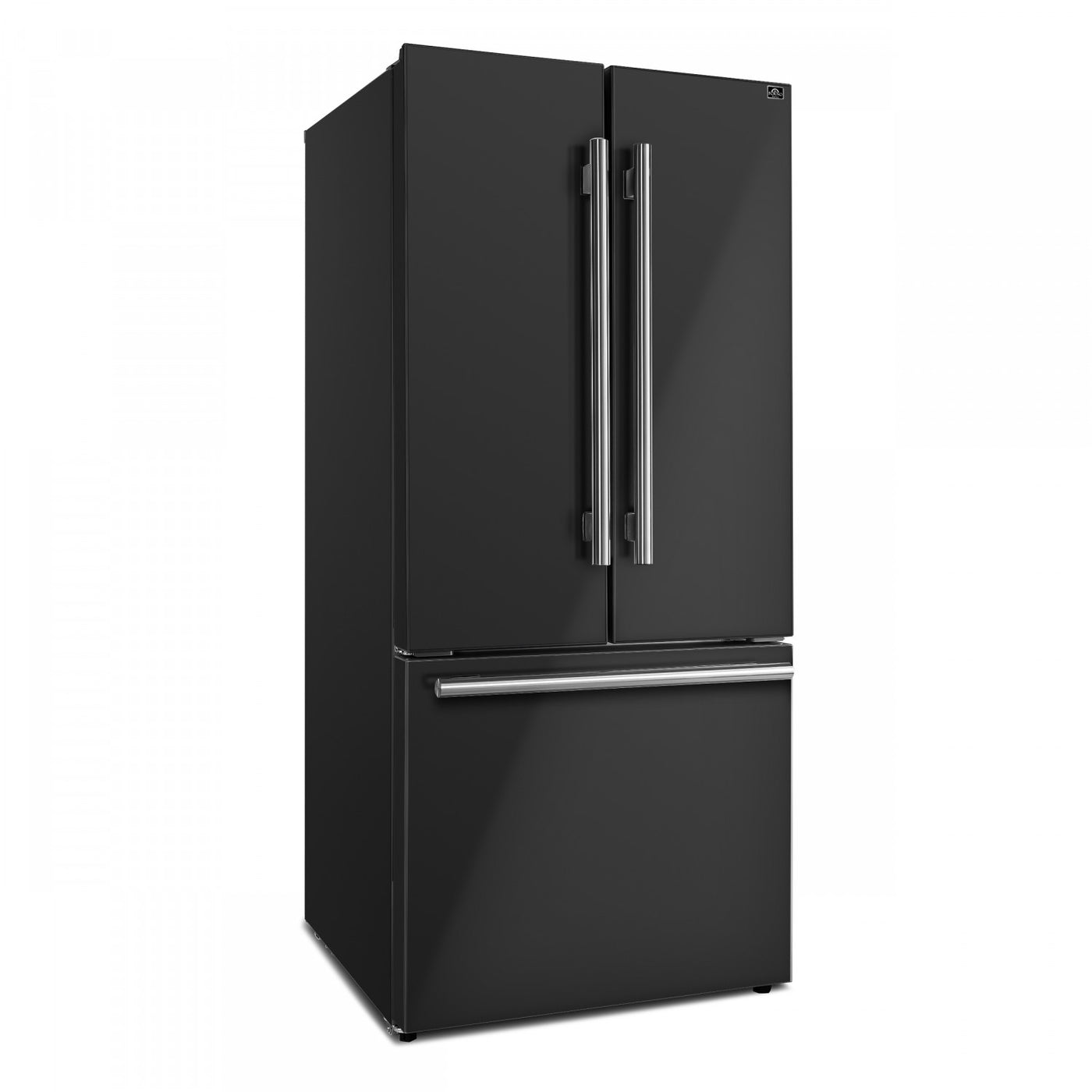 Forno Gallipoli Black French Door Refrigerator with Ice Maker (17.5 Cu. Ft.) - FFFFD1974-31BLK