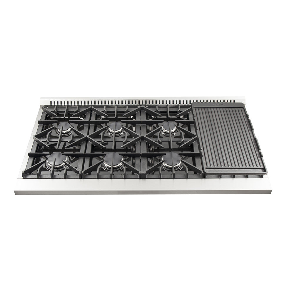 Forno Galiano 48" Stainless Steel Freestanding Double Oven Gas Range (6.58 Cu. Ft.) - FFSGS6244-48