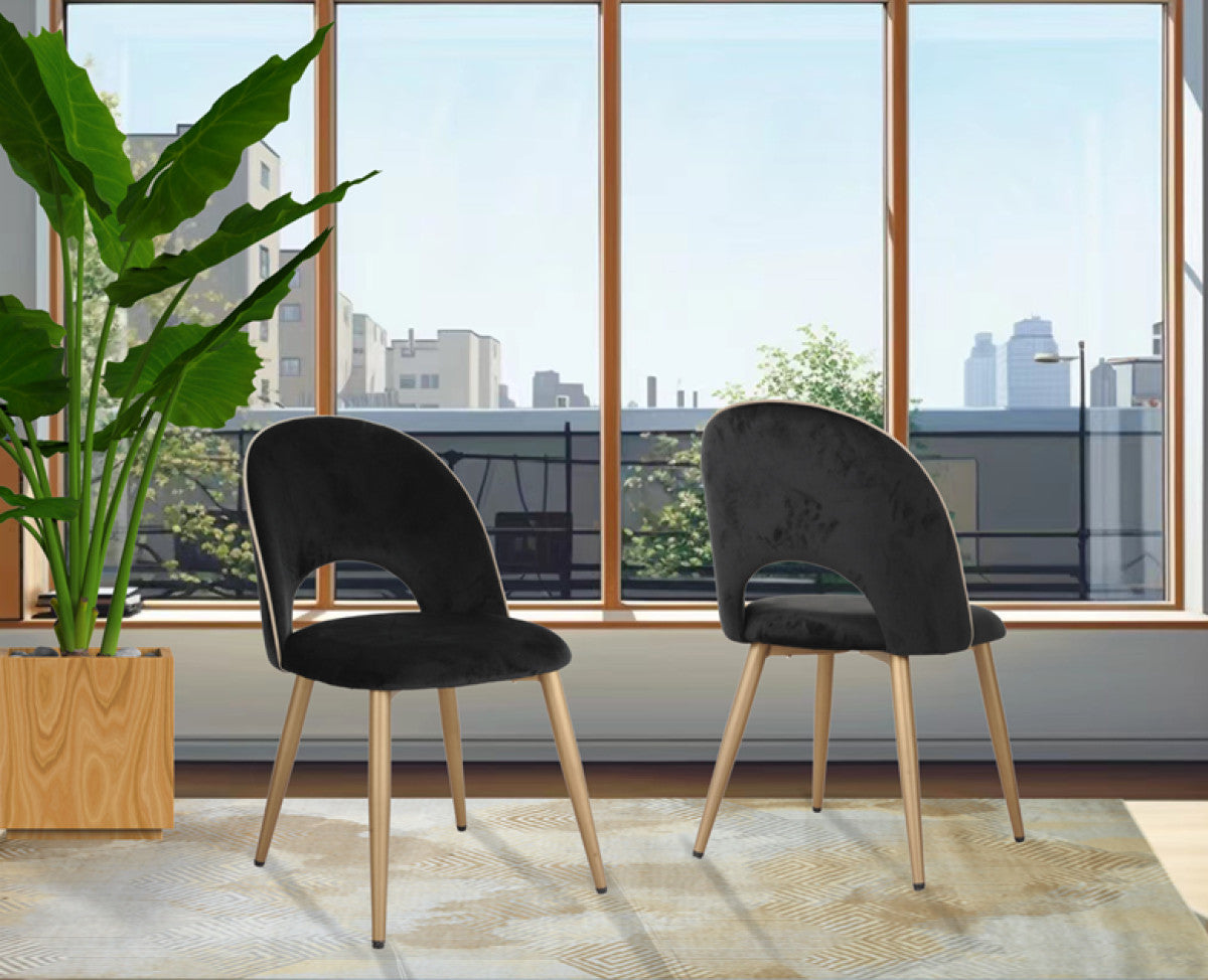 Dalva Dining Chair - Black - Set of Two