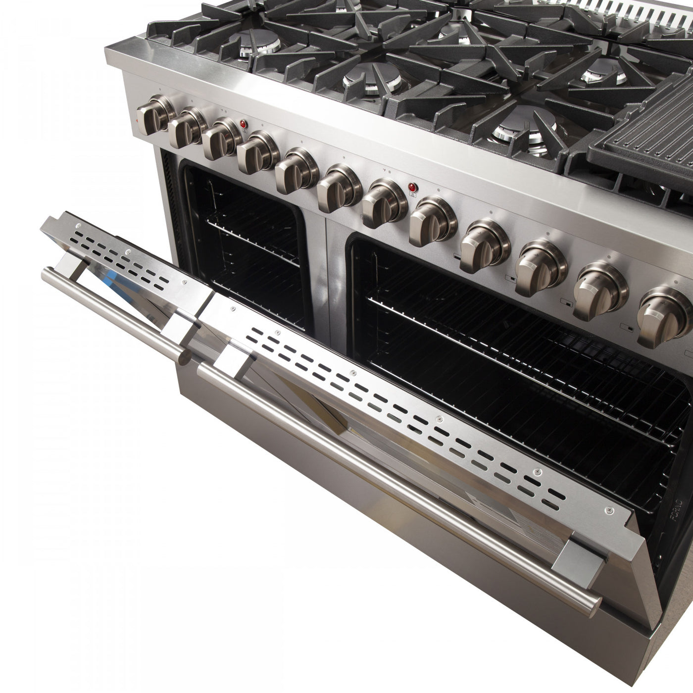 Forno Galiano 48" Stainless Steel Freestanding Dual Fuel Double Oven Range (6.58 Cu. Ft.) - FFSGS6156-48