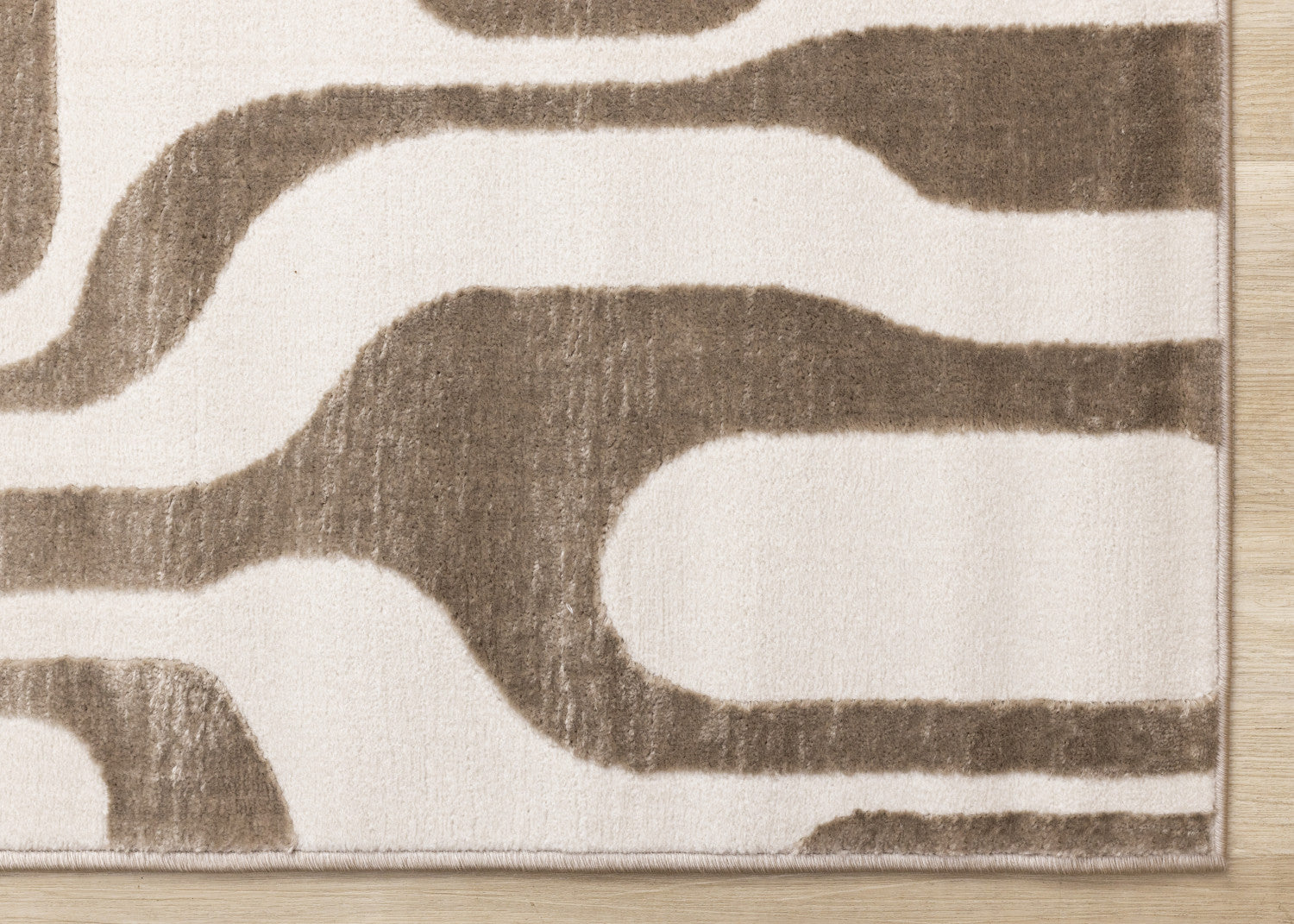 Logan Modern Area Rug - Brown Cream - 5' X 8'