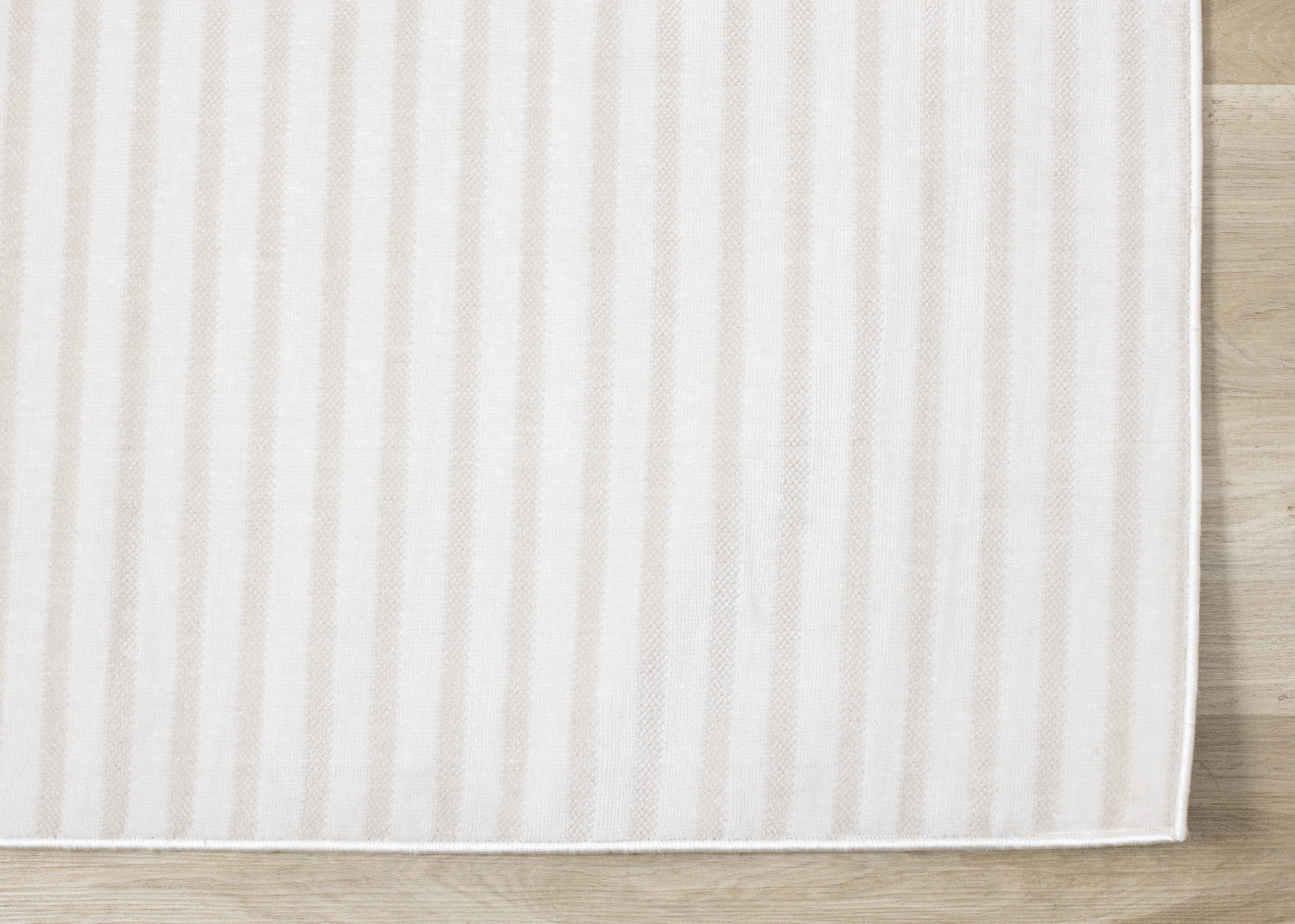 Machine Washable Modern Stripes Area Rug - Cream Beige - 5' X 8'