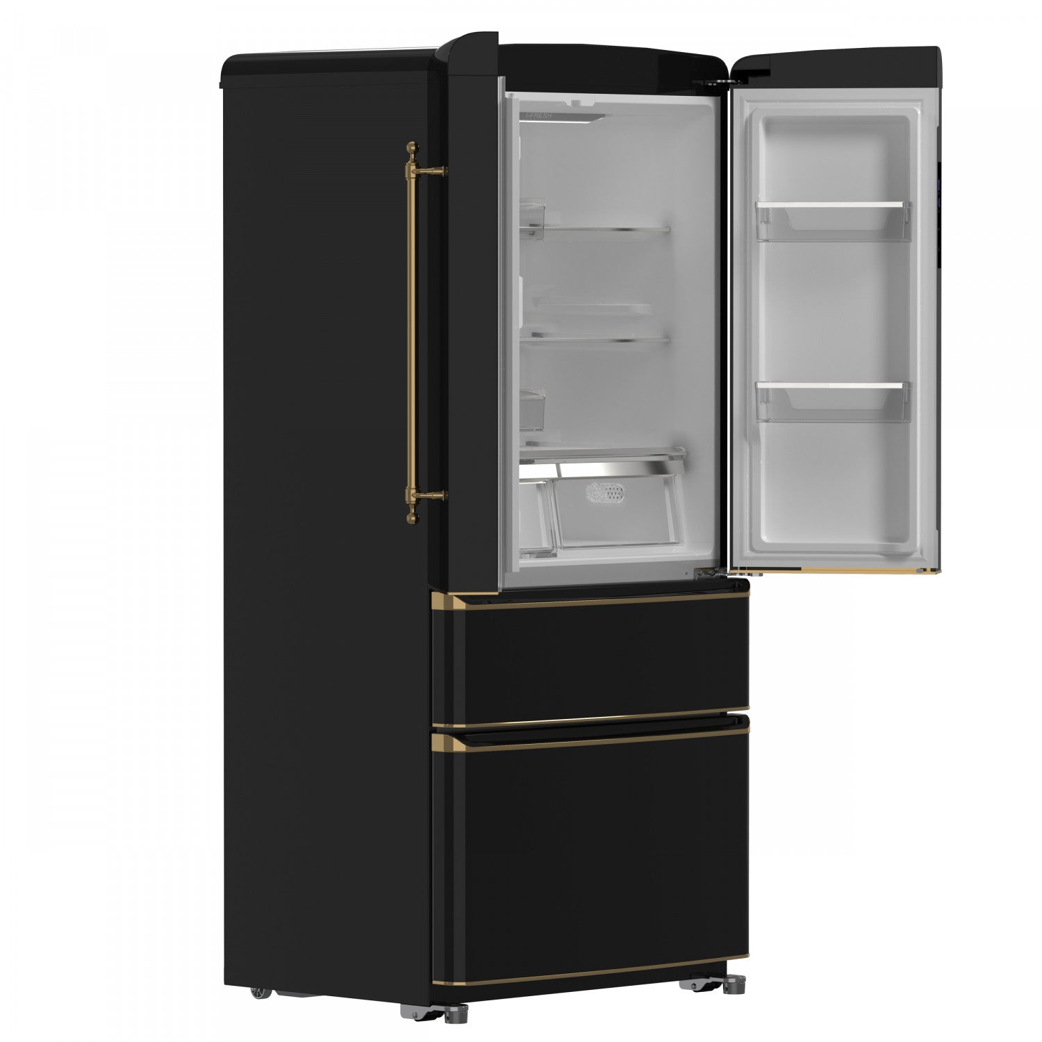 Forno Luigi 33" 18 Cu.Ft. Black French Door Refrigerator - FFFFD1791-33BLK