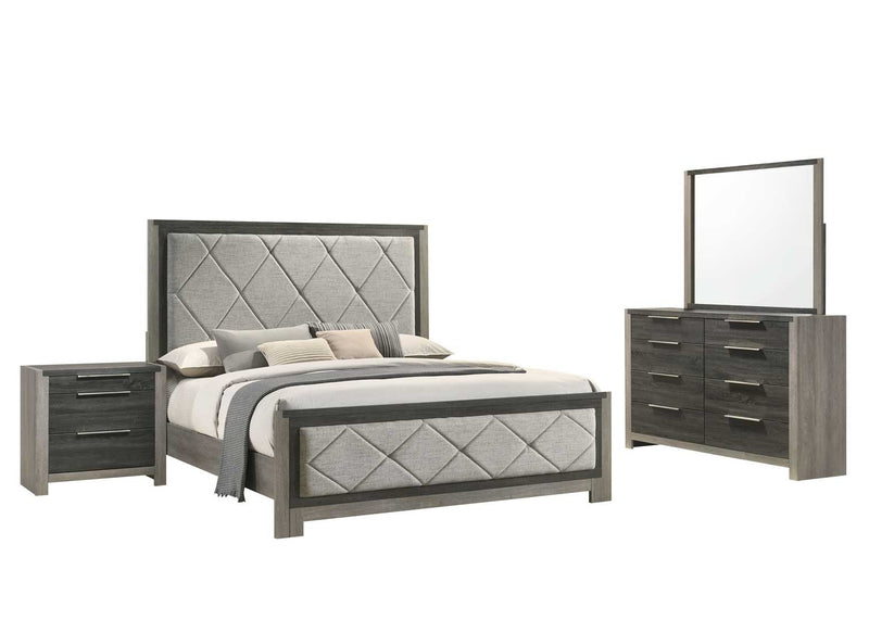 Andra 6Piece King Bedroom Package Grey, Black Leon's