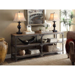 Flater Wide Console Table - Weathered Oak
