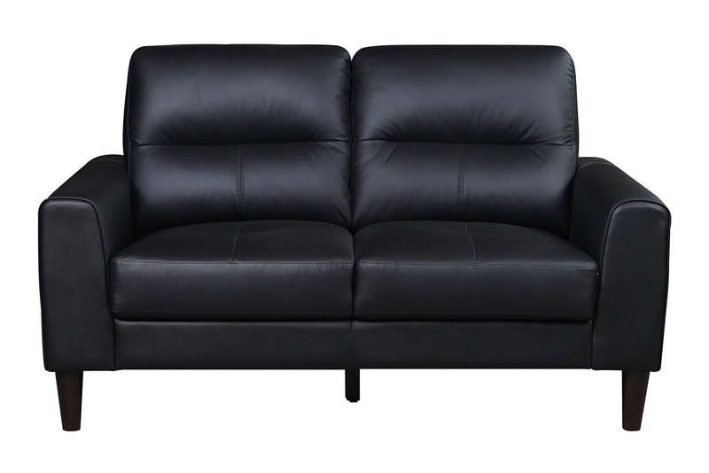 Verissimo Leather Loveseat Black Leon's