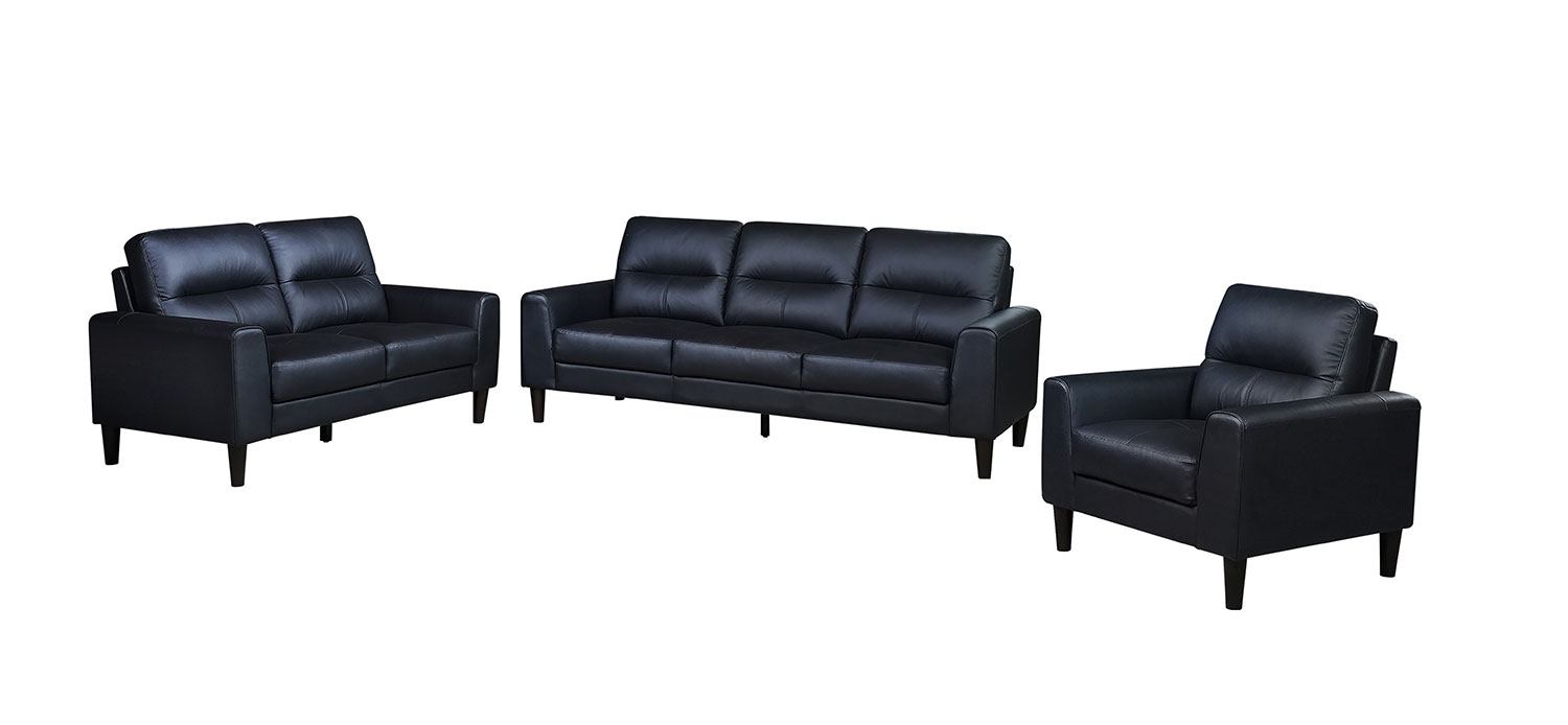 Verissimo Leather Sofa - Black