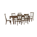 Spice 7-Piece Extendable Dining Set - Dark Cherry, Beige