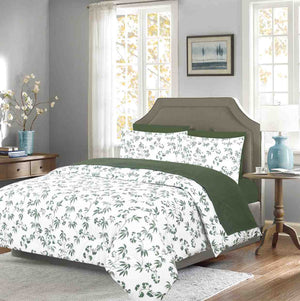 Cotton House 7-Piece King Comforter Set - Emerald Floral