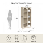 Luna Tall 2-Door Accent Cabinet with Fluted Glass - Parchment