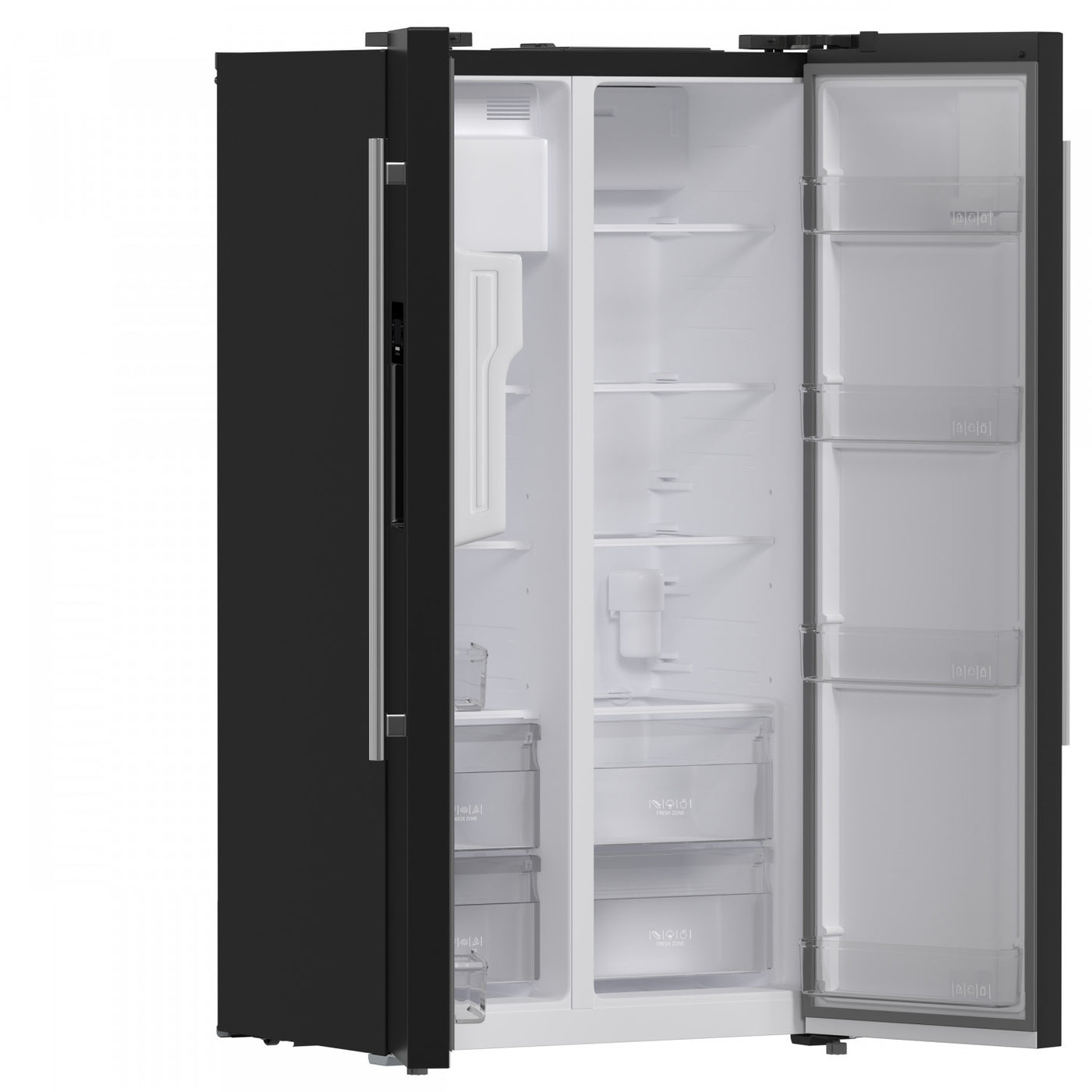 Forno Salerno 36" Black Side-by-side Refrigerator With Ice & Water Dispenser (20 Cu. Ft.) - FFRBI1844-36BLK
