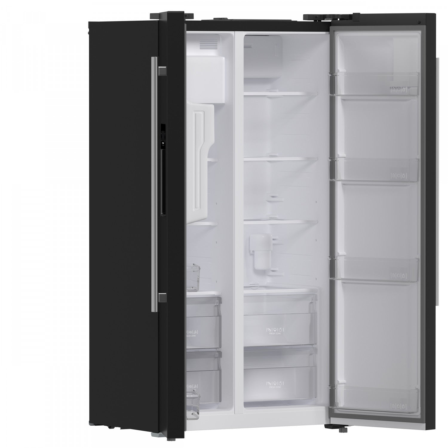 Forno Salerno 36" 20 Cu.Ft. Black Side-by-side Refrigerator with Ice & Water Dispenser - FFRBI1844-36BLK