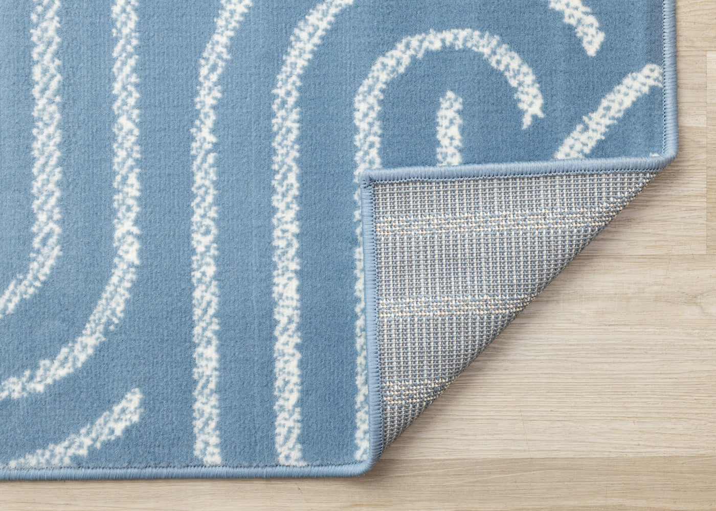 Functional Modern Links Area Rug - 5' X 8' - Blue/Cream