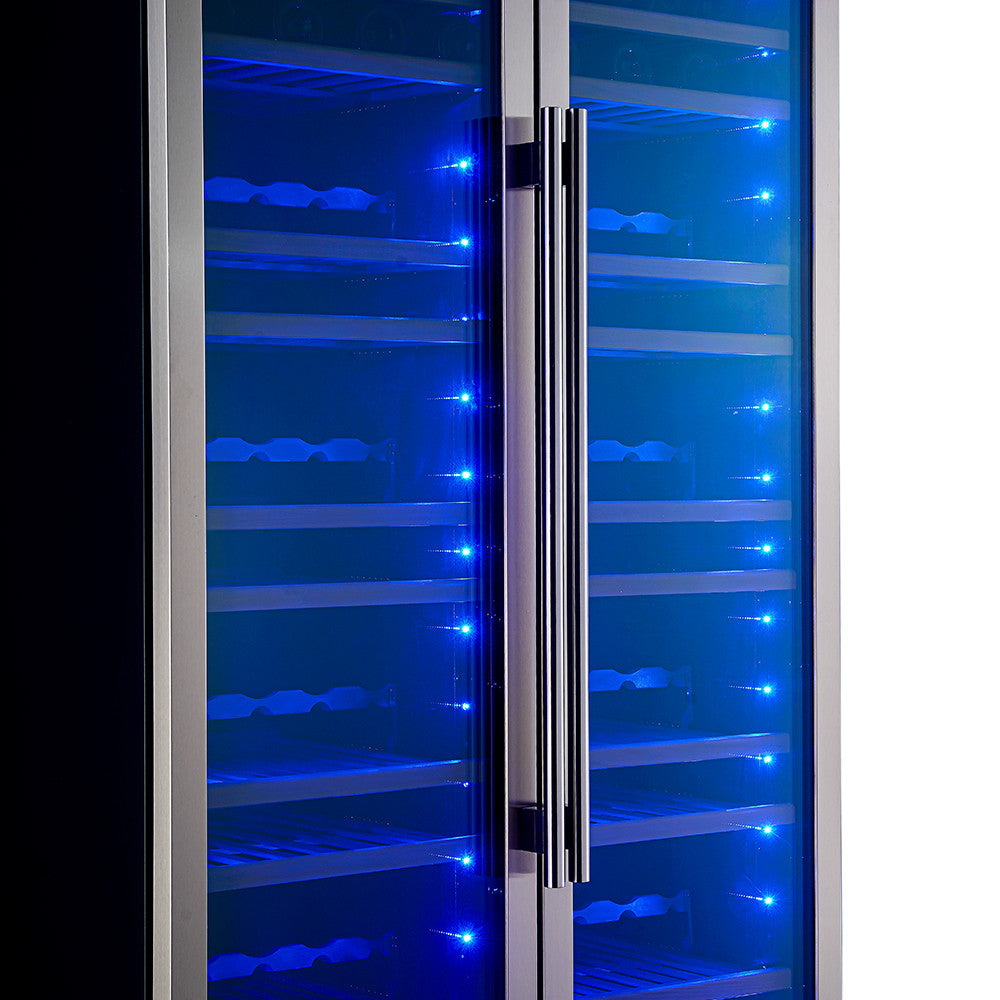Forno Vernazza 40" Stainless Steel 166 Bottle Dual Zone Wine Cellar (25 Cu. Ft.) - FWCDR6642-40S