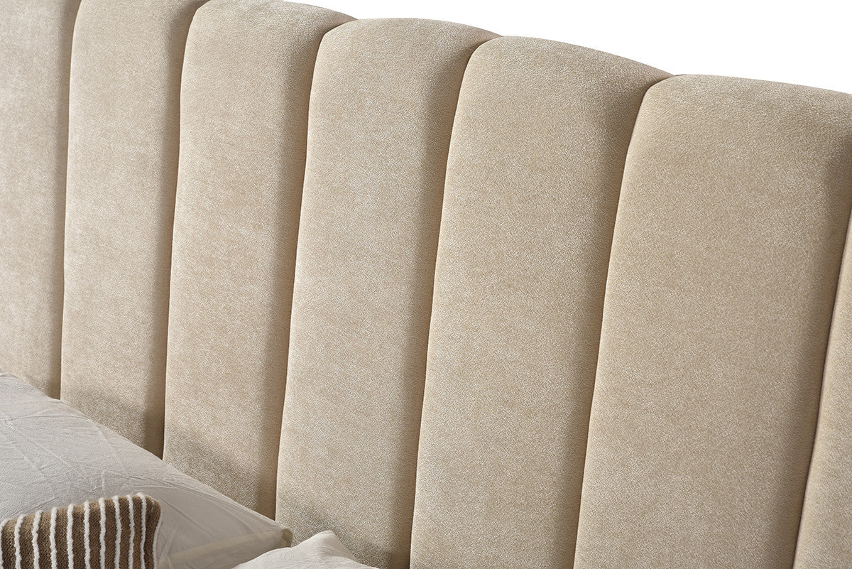 Lotus Queen Bed - Beige