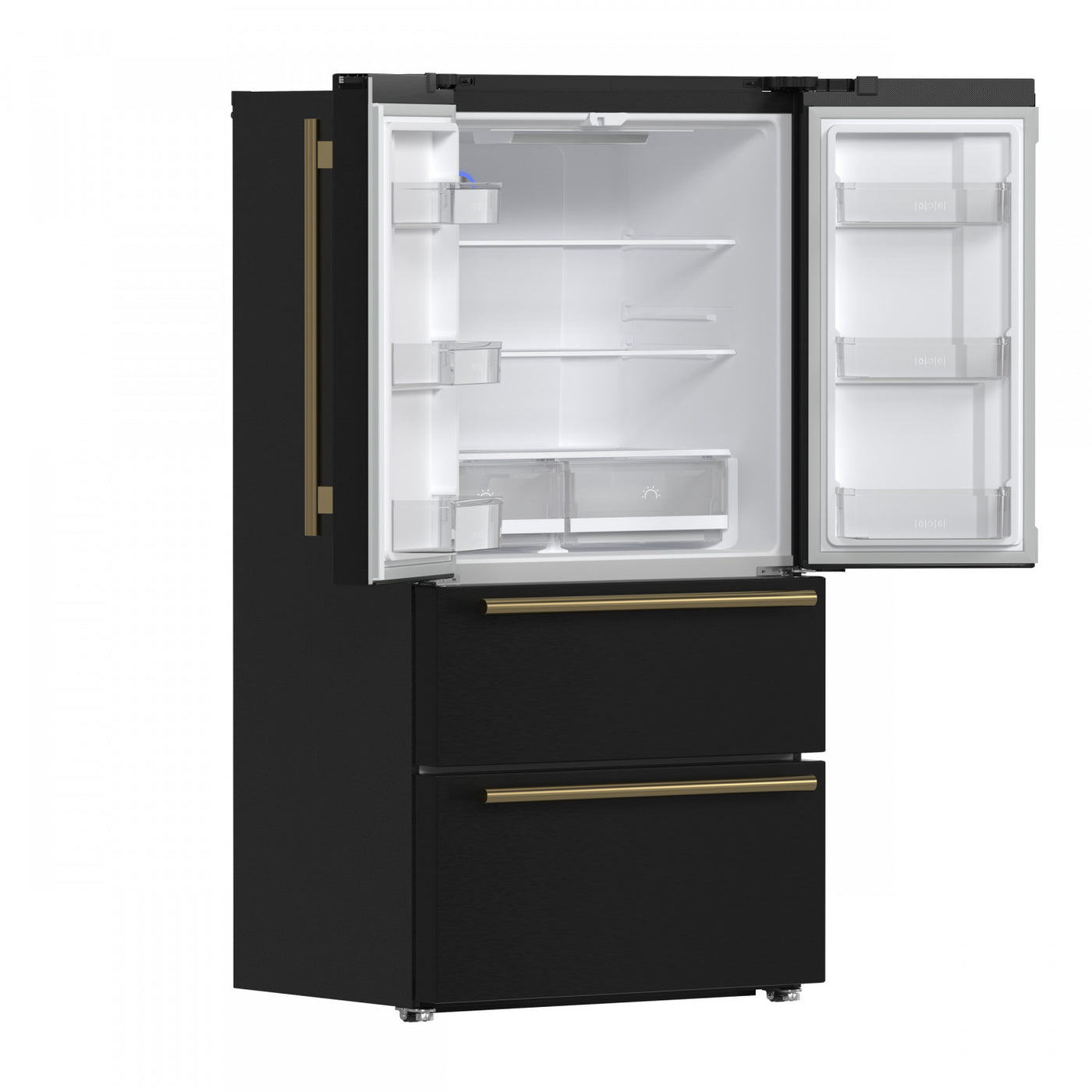 Forno Moena Black Counter-Depth French Door Refrigerator with Ice Maker (19.2 Cu. Ft.) - FFRBI1820-36BLK